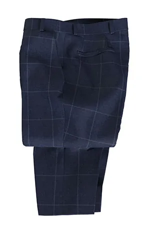 REDA MOHAIR Super150s ブライトネイビーウインドペン(103049)